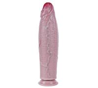 Dildo realistico con prepuzio da 21,6 cm,diametro 14,7 cm,silicone spesso a doppia densità,ampia ventosa,stimolazione del punto G, pene spesso, per uomini e donne, giocattolo per adulti non circoncisi