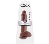 Dildo Realistico con Sfere King Cock - 25,4 cm, Marrone