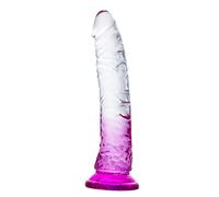 Dildo Realistico da 22 cm con Forte Ventosa Dildo Uomini Donne Giocattoli Sessuali Pene in Silicone Replica DildoAnale PlugAnale per Coppie Giocattoli Sessuali per Adulti (Viola Trasparente)