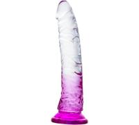 Dildo realistico da 22 cm, con ventosa potente, universale, dildo in silicone realistico, plug anale (trasparente e viola)