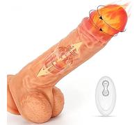 Dildo realistico da 8 pollici con rotazione a 360 ° e vibratore di riscaldamento per le donne dildo vibrante del punto G forte ventosa telescopica pene per stimolazione anale clitoride punto G