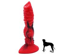 Dildo realistico, Dildo animale in silicone liquido da 17,6 cm Dildo per cani Dildo classico con forte ventosa e nodo spesso, plug anale del pene flessibile Dildo anale per donne coppie uomini Roluck