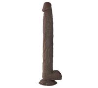 Dildo realistico extra lungo da 15 pollici, giocattolo sessuale for adulti, materiale sicuro for il corpo, pene enorme realistico con potente ventosa