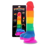 Dildo realistico fallo vaginale anale con ventosa arcobaleno pride in silicone