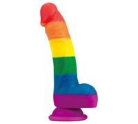 Lovetoy Prider - dildo realistico in silicone liquido - 19 cm (arcobaleno)