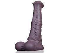 Dildo realistico ispirato al cavallo - Struttura e design realistici, silicone sicuro per il corpo, base a ventosa per un divertimento senza mani (M)