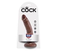 Dildo Realistico King Cock - 17,8 cm, Cioccolato