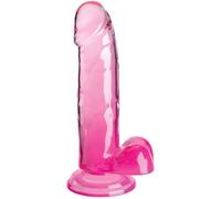 Dildo Realistico King Cock Clear - con Sfere, 15 cm Rosa