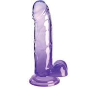 Dildo Realistico King Cock Clear - con Sfere, 15 cm viola