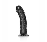 Dildo realistico nero non vibrante morbido con ventosa 15,5 cm 6" RealRock