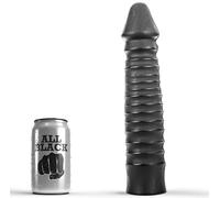 Dildo Realistico Nervato All Black - PVC, 26 cm