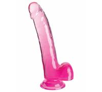 Pipedream King Cock Clear Cock with Balls 9" Pink