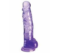 KING COCK CLEAR - PENE REALISTICO CON SFERE 16,5 CM VIOLA