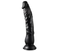 Dildo realistico sembra pelle, dildo trasparente con ventosa per giocare a mani libere, materiale sicuro per il corpo e giocattoli sessuali per adulti per donne (22,9 x 3,8 cm, nero)