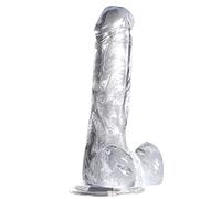 Dildo realistico si sente come la pelle, dildo trasparente con ventosa per il gioco a mani libere, materiale sicuro per il corpo e giocattoli sessuali per adulti per donne (colore trasparente, 17 x 3,6 cm)
