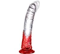 Dildo realistico, stimolatore Dong Jelly G-Spot da 21.3 cm, flessibile e morbido cristallo pene adulto giocattolo del sesso per donne vaginali, orgasmo anale