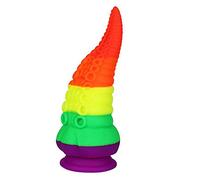 dildo realistico Tentacle Toys Octopus Anal Dildo Plug anale in silicone Mostro Giocattolo del sesso per adulti (arcobaleno)