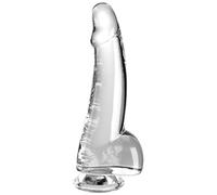 Dildo Realistico Trasparente King Cock Clear - 15,2 cm