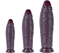 Dildo Set 3 Pezzi Silicone Nero Morbido Realistico Ventosa XXL