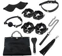 dildo SET SADOMASO set BONDAGE GAG PADDLE MANETTE COLLARE BORSA NERO ⭐⭐⭐⭐⭐