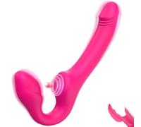 Dildo Strapless Double-Ended con 10 Mode e Control Lontano, Vibratore Silicone Realistico per G-Spot e Anale, USB Ricaricabile IPX6, Vibrazioni Potenti per Donne e Coppie Lesbiche