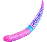 Dildo tentacolare doppio di 52 cm,enorme dildo doppio in silicone, pene realistico gigante polipo fantasia, asta mostruosa lunga e spessa, per gioco vaginale e anale, giocattolo sessuale lesbico e gay