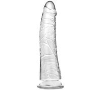 Dildo Trasparente Realistico - Consolatore da 20 cm Morbido e Flessibile con Forte Ventosa, Modello Anale per Principianti e Coppie, Pene Cristallo come Sex Toy/Giocattolo Sessuale