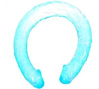 Dildo Vaginale Anale Doppio Pene Realistico Fallo Flessibile Morbido 44,5cm Blu