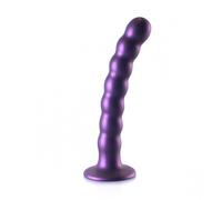 Dildo vaginale con ventosa a sfere Beaded G-Spot Dildo 6,5'' / 16,5 cm Metallic