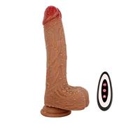 Dildo vibrante femminile forte realistico, può essere riscaldato dalla vibrazione della ventosa e dal dildo retrattile, con la funzione di telecomando 7 Frequenza di vibrazione