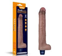 Dildo vibrante in silicone ricaricabile da 10,5” REAL SOFTEE