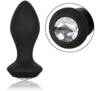 dildo vibrante plug small anale in silicone nero con gioiello sexy anal black