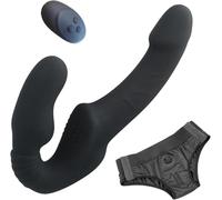 Dildo vibrante senza cinturini con telecomando, dildo indossabile a doppia funzione, vibratore,