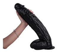 Dildo XXL da 44 cm, enorme dildo realistico, pene anale, con ventosa, grande dildo, lungo punto G, stimolazione, masturbazione, giocattolo sessuale per uomini e donne(Schwarz)
