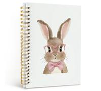 Dilemat Bunny Spiral Notebook Journal,Gifts for Bunny Lovers Journaling Notebooks,Cute Bunny Gifts Journal for Women,Animal Lover Gift for Women,Pink Easter Rabbit Hardcover Spiral Notebook 5.5x8.3