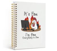 Dilemat Funny Chicken Notebook Journal,Funny Notebook Journal for Coworkers Women Men,Chicken Gifts,It's I'm Fine Everything Is Fine Funny Hardcover Spiral Notebook 5.5x8.3 Inch