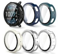 Dilhvy 6-Colori Protezione Custodia per Amazfit Active Max 48mm con Pellicola Protettiva, AntiGraffio Rigida PC Cover HD Vetro Temperato Schermo Protezione Completa Copertina per Amazfit Active Max