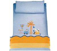 Dilibest by Picci Set di lenzuola per lettino, 2 pezzi, mod. 12 Vintage blu/arancione