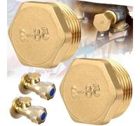 Dilightnews 2 tappi ciechi in ottone dorati da 3/4 pollici, filettatura esterna NPT, in ottone, tappi terminali per tubo di collegamento