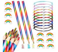 Dilightnews 30 Pezzi Gomme Da Cancellare, Matite Colorate Bambini, Matite per Bambini, Set Cancelleria Bambina, Matite Con Gomma, Matite Arcobaleno, Articoli per La Casa per L'ufficio Scolastico