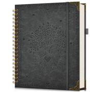 dilitego Leather Spiral Notebook Journal 8.5 x 11, Large A4 Hardcover Spiral Notebooks College Ruled, 100 GSM Thick Journals for Writing, 200pages Lined Vintage Journal for Women Men, Black