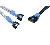 DiliVing SlimSAS x8 a 2* MCIO x4, SFF-8654 74Pin a 2* SFF-TA-1016 38pin, PCIe Gen5 Mini Cooledge IO, doppio cavo dritto 80 cm