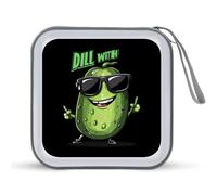 Dill with It Funny Pickle CD Case Holder Portable 40 Capacity DVD Wallet Storage Organizer per auto da viaggio