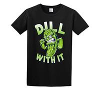 Dill with It Funny Pickle Flippin Sweet Gear Transparent Unisex 100% Cotton Short-Sleeve T-Shirts Black XL