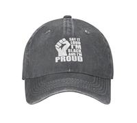 Dillo Ad Alta Voce: Sono Nero E Ne Sono Orgoglioso Donna Uomini Tappo Sportivo Regolabile Cappello da Sole Traspirante Cappello da Cowboy per Che Corre Alpinismo Golf