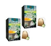 Dilmah® | Puro Tè Verde e Petali di Gelsomino | Tè Verde Ceylon Aroma Naturale Gelsomino - 2 x 20 Bustine di Tè (2 x 30 Gr)