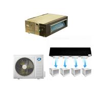 Diloc Over Condizionatore Canalizzato 24000 BTU Inverter R32 con Kit Plenum 4 Vie - Climatizzatore inPompa di Calore Mod. D.OVER24CAN