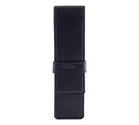 DiLoro Italy - Astuccio portapenne a doppio scomparto in vera pelle Double Pen Holder Nero