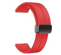 diloy Cinturino BR45 - Silicone con chiusura magnetica - Compatibile smartwatch - 20mm 22mm - Rilascio rapido, elegante e flessibile Rosso 20mm