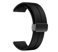 diloy Cinturino BR45 - Silicone con chiusura magnetica - Compatibile smartwatch - 20mm 22mm - Rilascio rapido, elegante e flessibile Nero 22mm